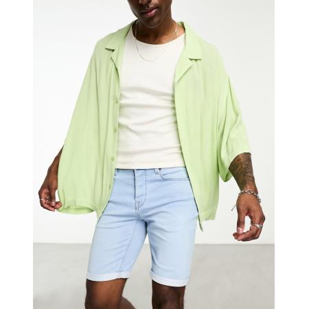 Only & Sons - Jog - Denim short met lichte wassing-Blauw