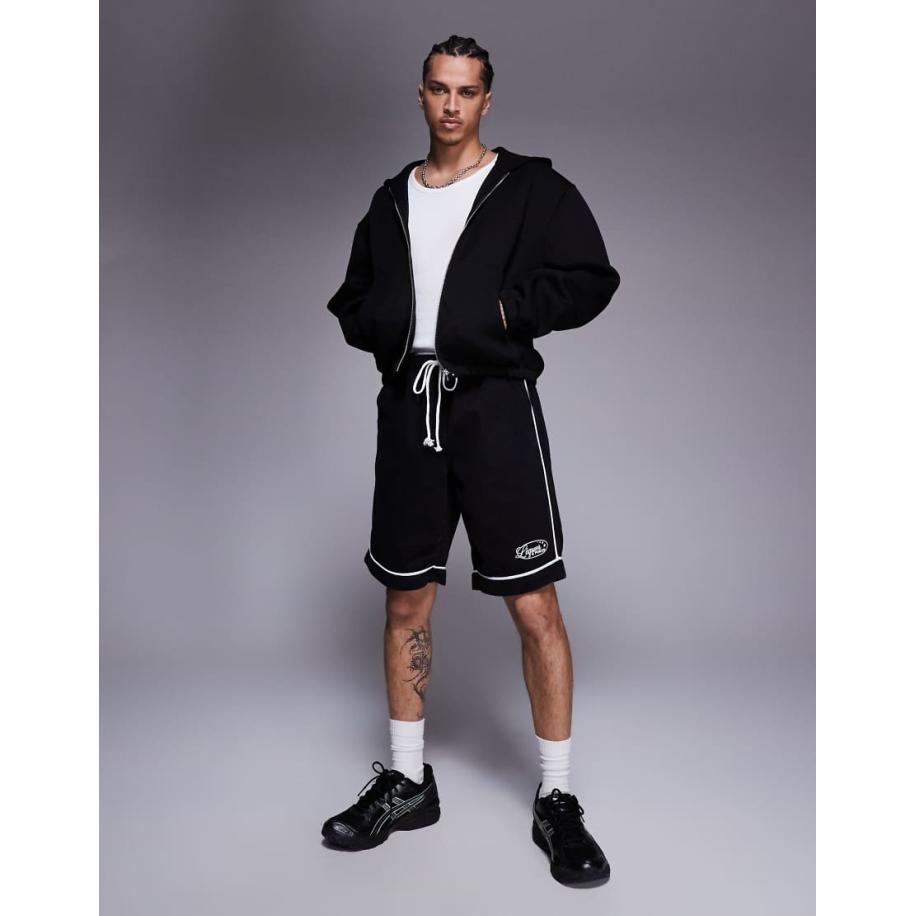 Liquor N Poker - Varsity shorts in zwart Zwart