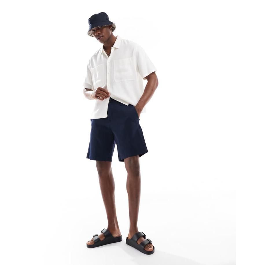 Threadbare - Chinoshort in marineblauw Blauw
