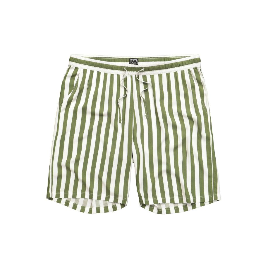 STHUGE STHUGE Broek olijfgroen / offwhite -