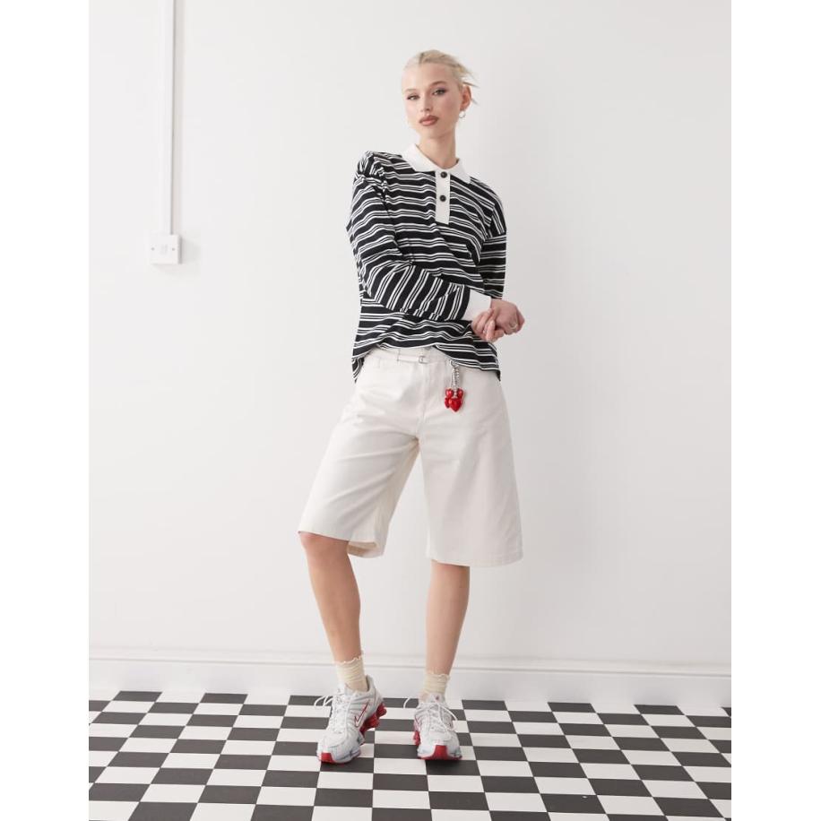 Monki Utility jort in beige-Neutraal Multicolor