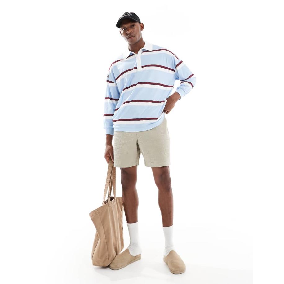 New Look - Short met wafeltextuur in stone-Bruin Bruin