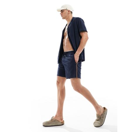 Paul Smith - Short met badstof en strepen in donkerblauw-Marineblauw