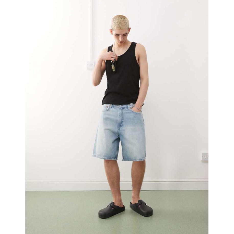 Weekday - Galaxy - Baggy denim short in blauw Blauw