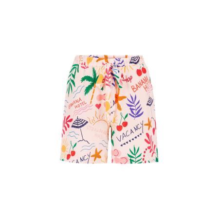 Rich & Royal Rich & Royal Broek grasgroen / neonlila / watermeloen rood / offwhite