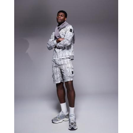 Marshall Artist - Cargoshort met vervaagde camouflageprint in multi, deel van co-ord set-Groen