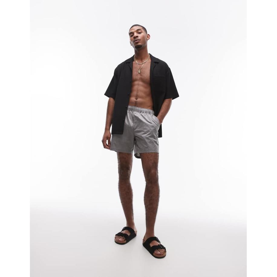 Topman - Zwemshort in metallic antracietgrijs Grijs