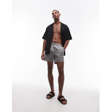 Topman - Zwemshort in metallic antracietgrijs