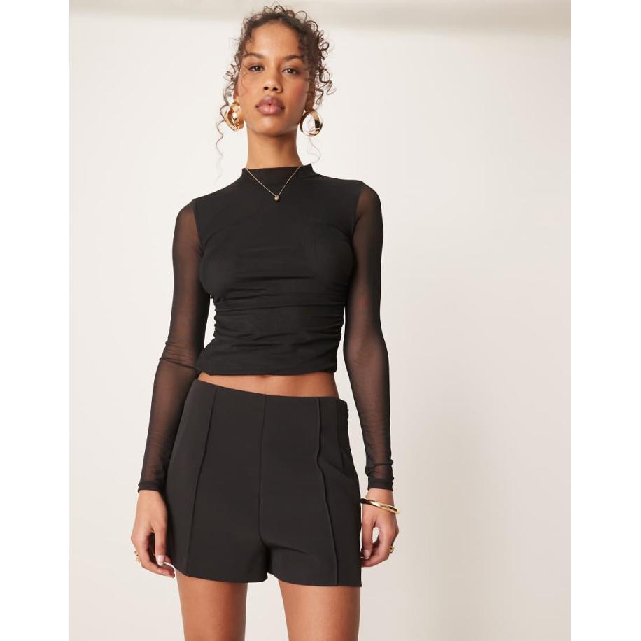 ASOS DESIGN Elegante short met naaddetail in zwart Zwart