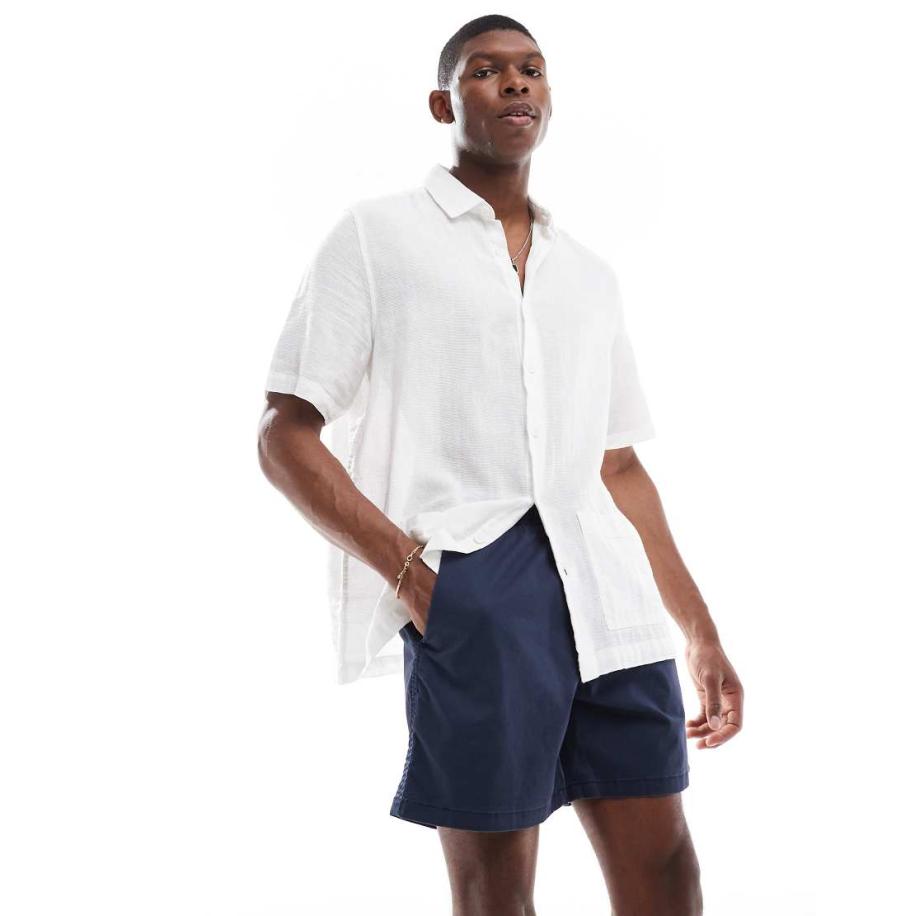 Hollister - Short met elastische tailleband in marineblauw Blauw