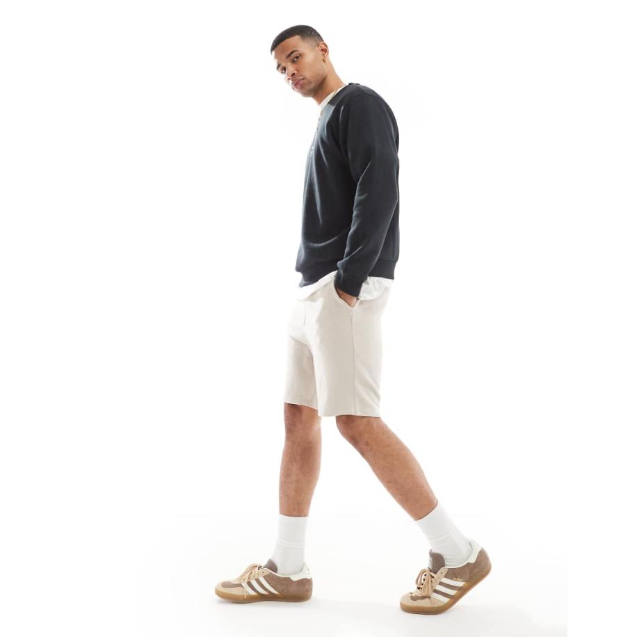 Jack & Jones - Losse sweatshort in crème-Wit Wit