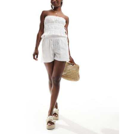 Threadbare Short van broderie in wit