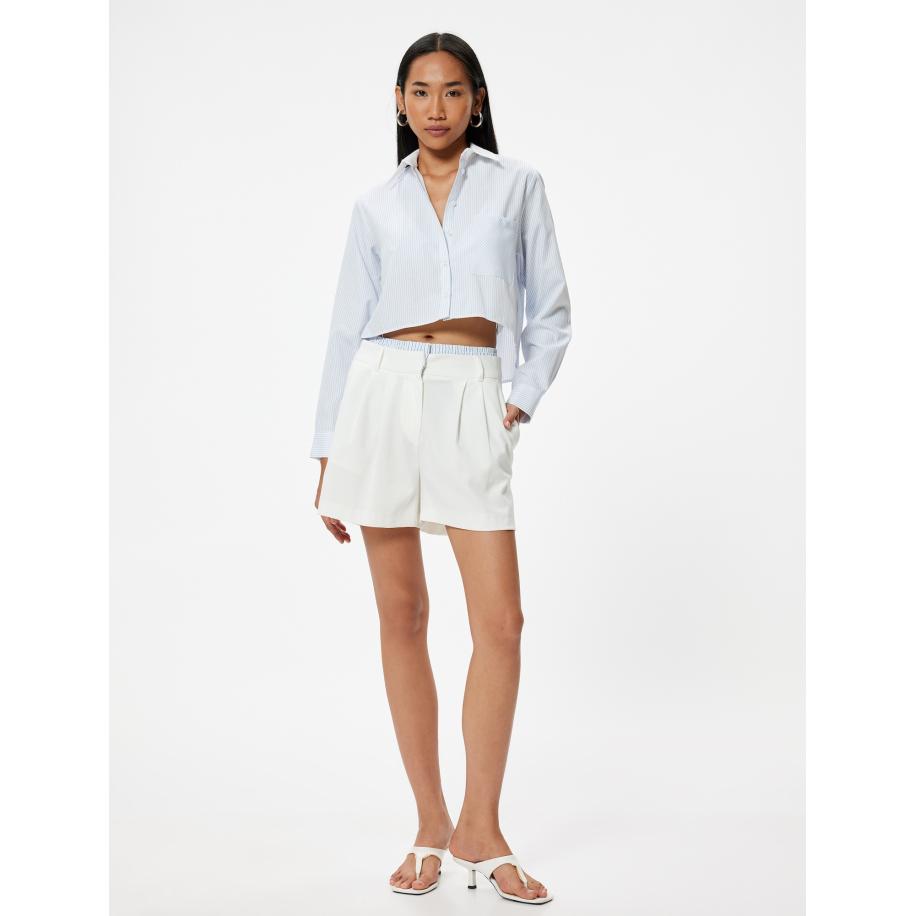 Koton Koton Bandplooibroek lichtblauw / donkerblauw / wit -