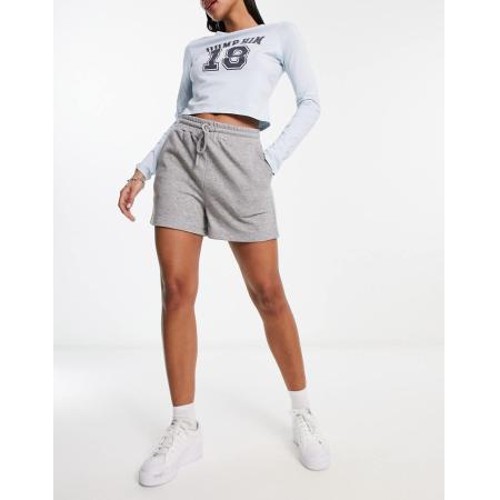 Pieces Sweatshort in lichtgrijs