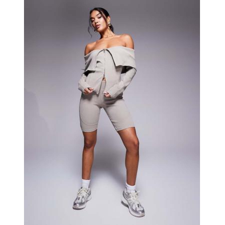 Good For Nothing Geribbelde leggingshort in beige, deel van co-ord set-Neutraal