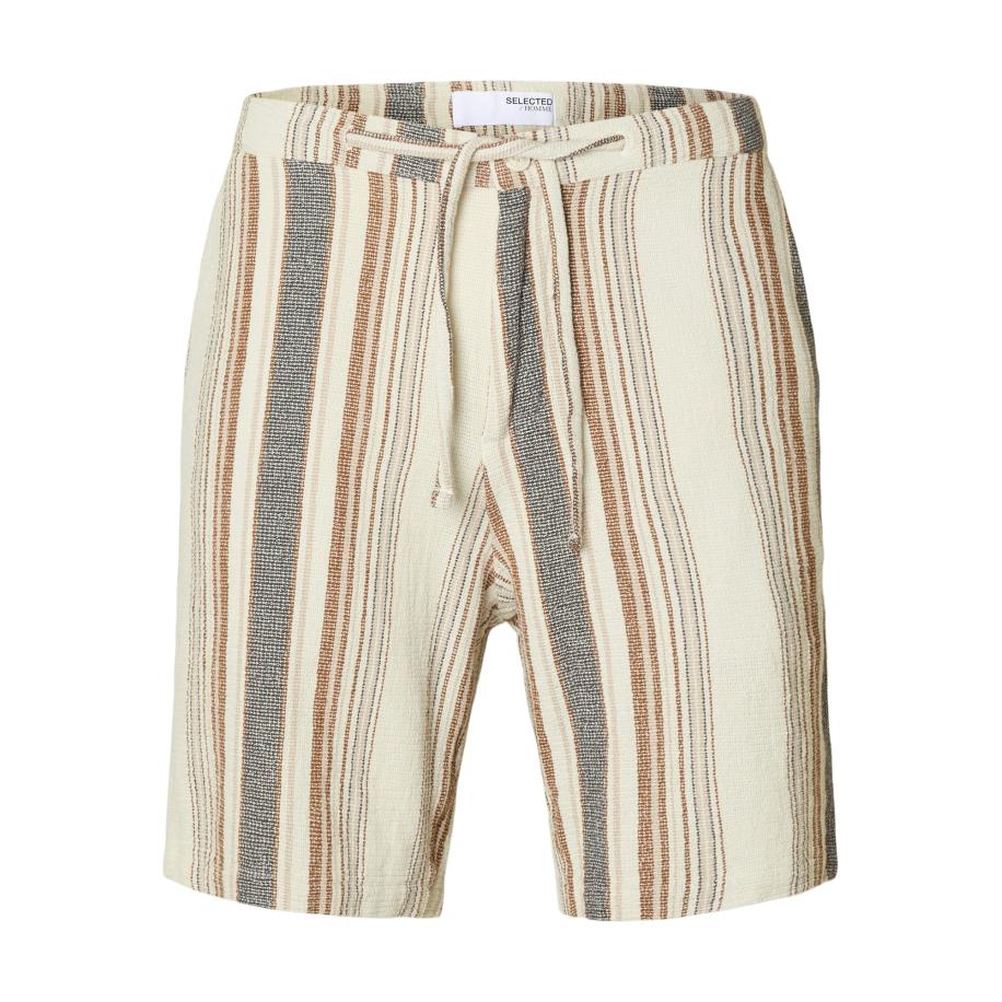 Selected SELECTED Broek REGSAL crème / bruin / grijs gemêleerd -