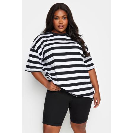 Yours Denimshort Met Stretch En Elastische Tailleband In Zwart Size 42