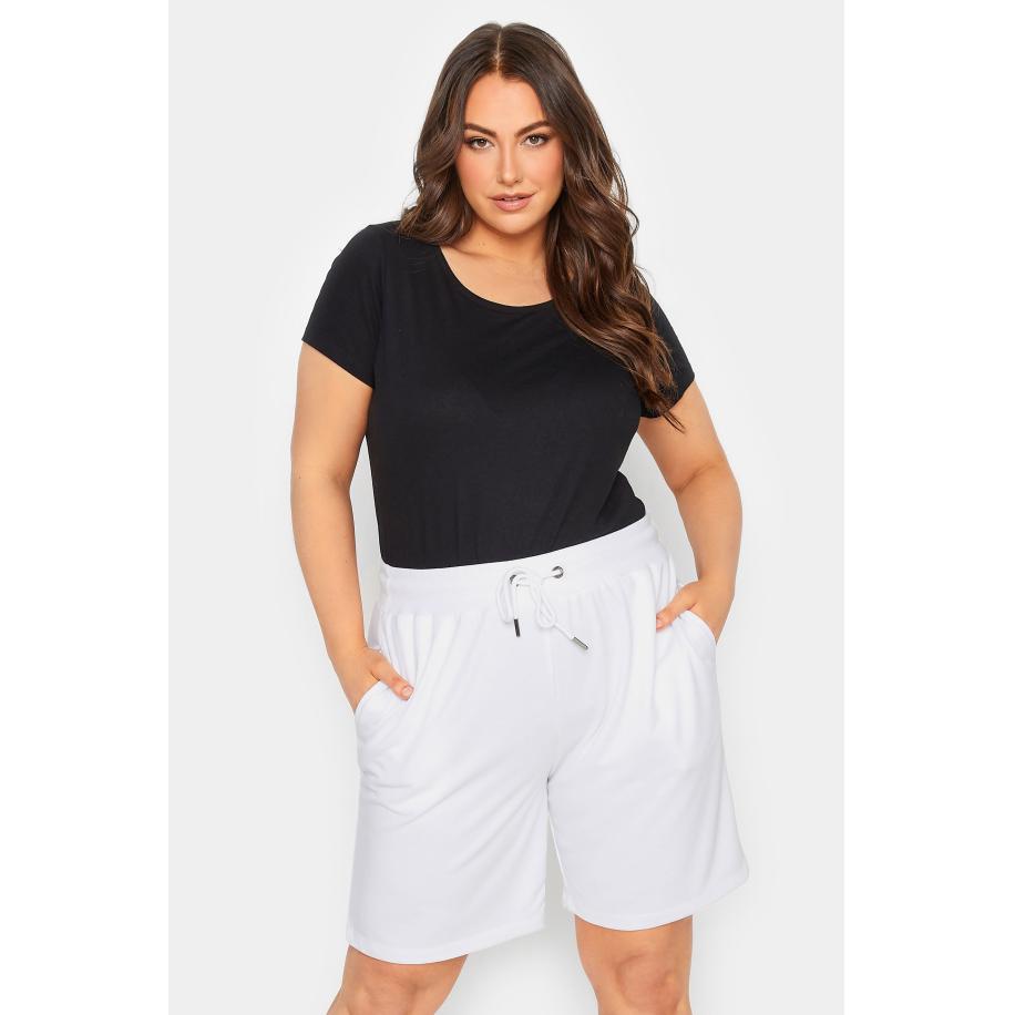 Yours Korte Joggingbroek Van Katoen In Wit Size 62-64 Wit