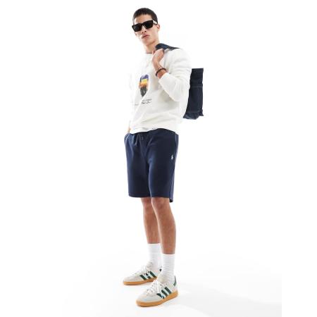 Polo Ralph Lauren - Dubbel gebreide sweatshort met icoonlogo in marineblauw, deel van co-ord set