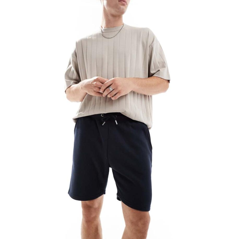 DTT - Jersey short in marineblauw Blauw