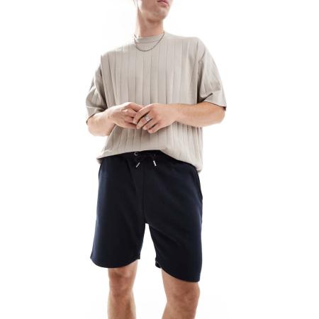 DTT - Jersey short in marineblauw