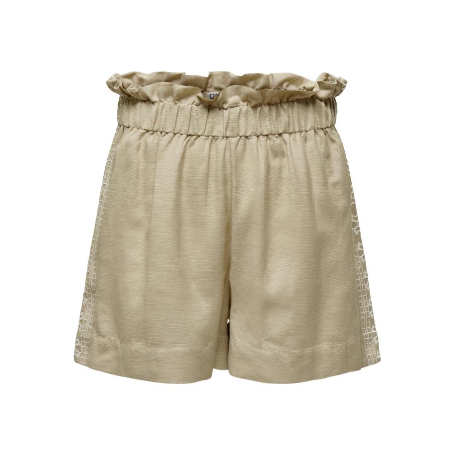 Only ONLY Broek Viva crème / donkerbeige -