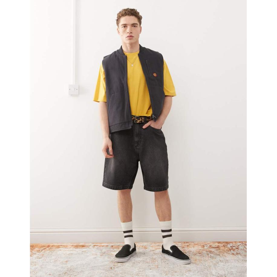 Santa Cruz - Big - Denim short in zwart met wassing Zwart