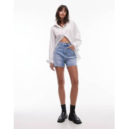 Tommy Jeans Denim mom short met lichte wassing-Blauw