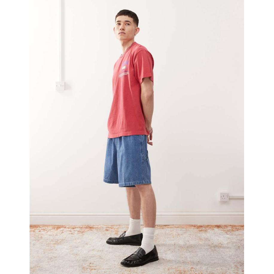 Obey - Easy - Denim timmermansshort in licht indigo-Blauw Blauw