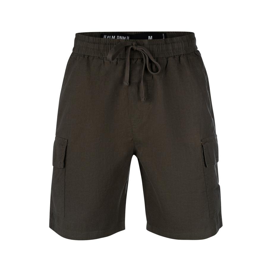 Poolman poolman Broek Leinen Cargoshorts Linen Trail olijfgroen -