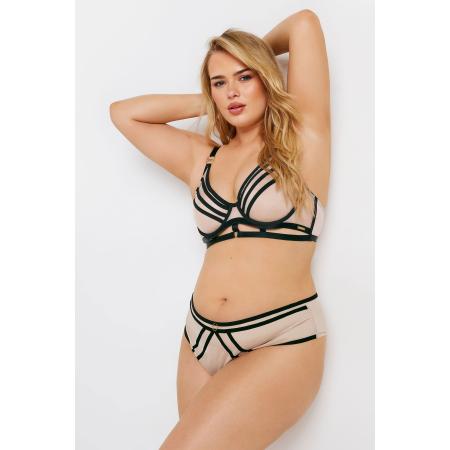 Yours Boudoir Bh Met Bandjesdetail In Nude/Zwart Size 105D