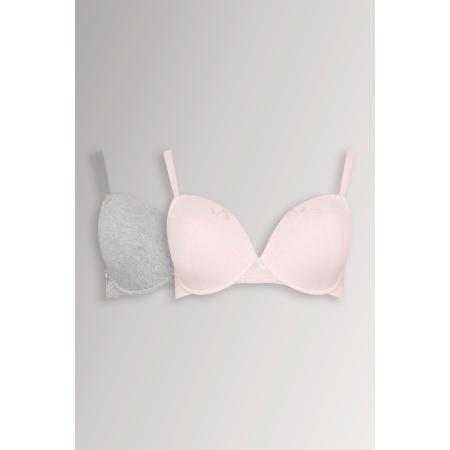 Yours 2Pack Roze En Grijze Beugelbeha’S Met Vulling Size 95B
