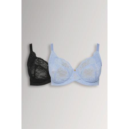 Yours 2 Pack Blauwe Ongevulde Bh's Met Beugel Size 85J