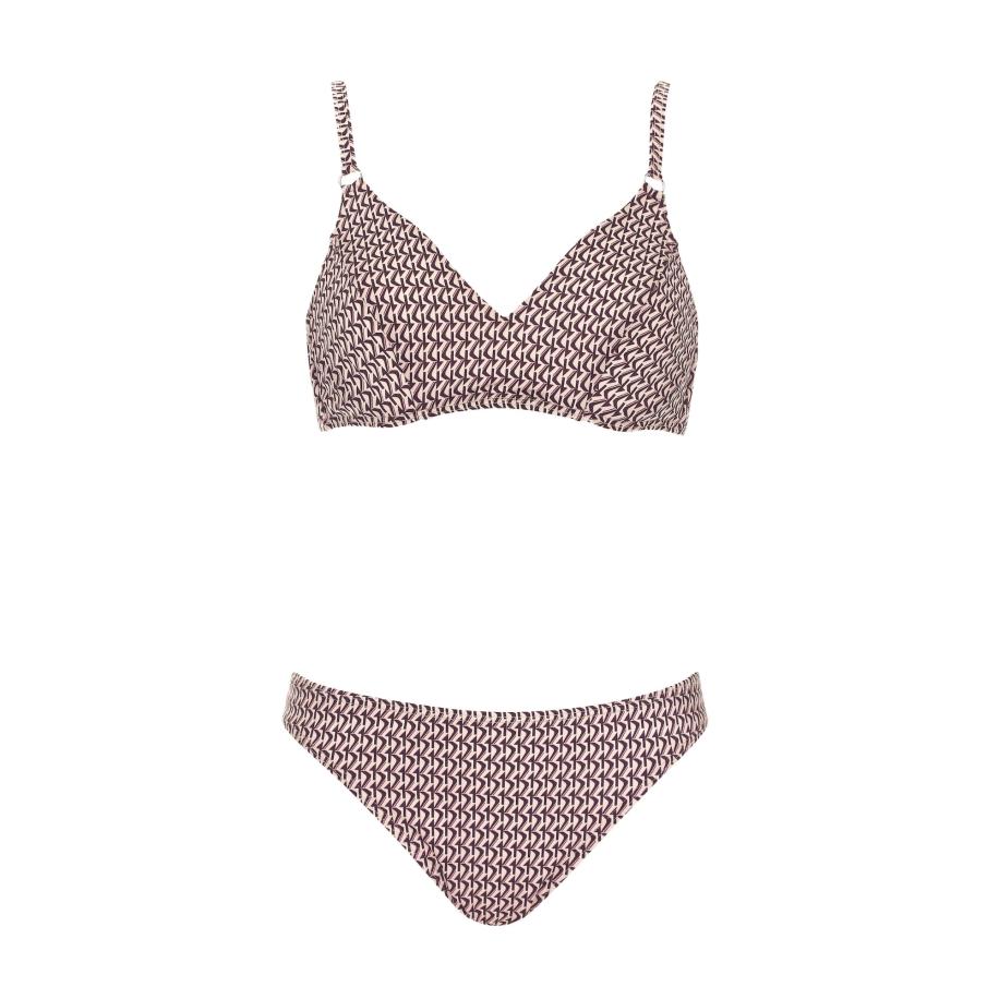 OLYMPIA OLYMPIA Bikini beige / wijnrood / wit -