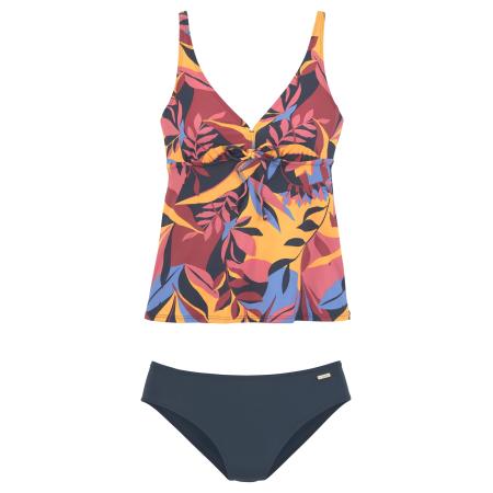 SUNSEEKER Tankini marine / oranje / framboos