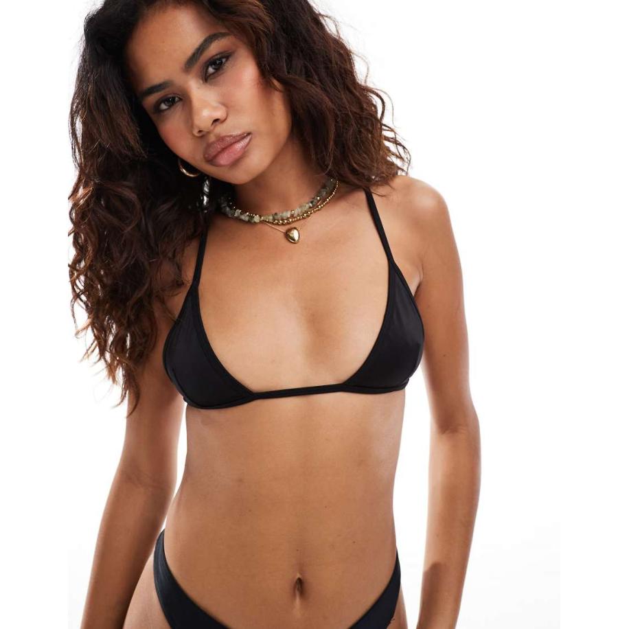 COLLUSION Vast triangel bikinitopje in zwart, deel van co-ord set Zwart