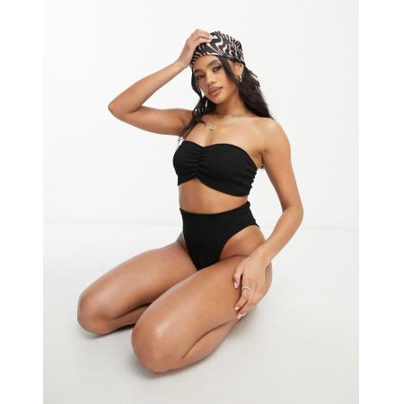 ASOS DESIGN Amy Mix & Match Bandeau-bikinitopje in zwart