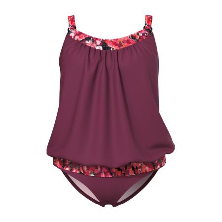 Ulla Popken Ulla Popken Tankini rood / donkerrood / zwart / wit