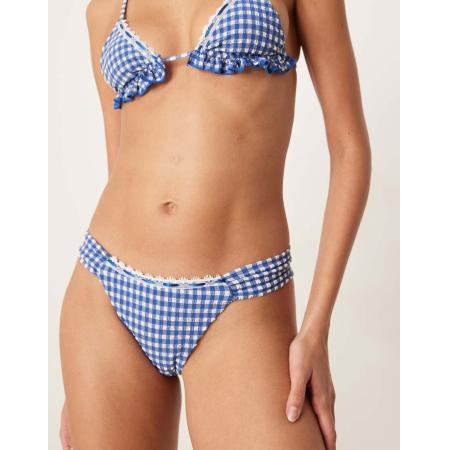Wild Lovers Velero Bikinibroekje met detail aan de zoom in blauwe gingham ruit