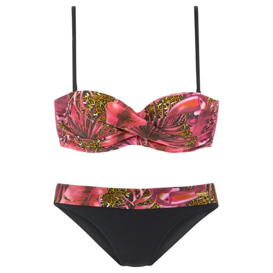 Lascana LASCANA Bikini groen / pink / vuurrood / zwart -