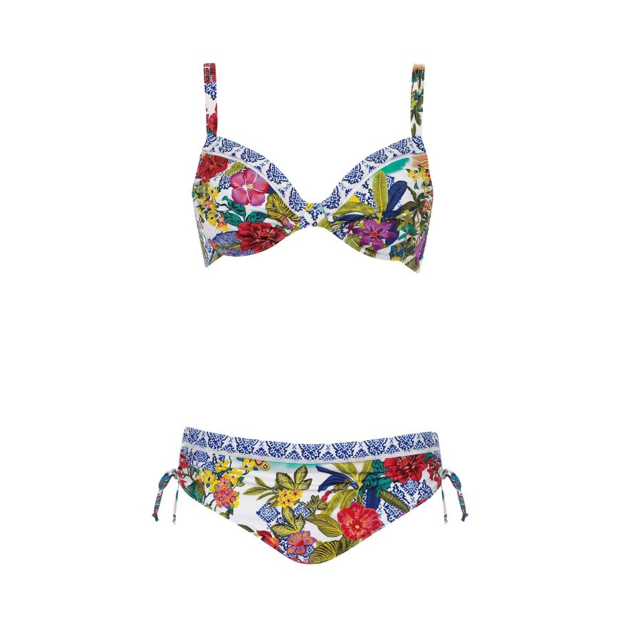 SUNFLAIR Bikini blauw / olijfgroen / pink / wit Wit