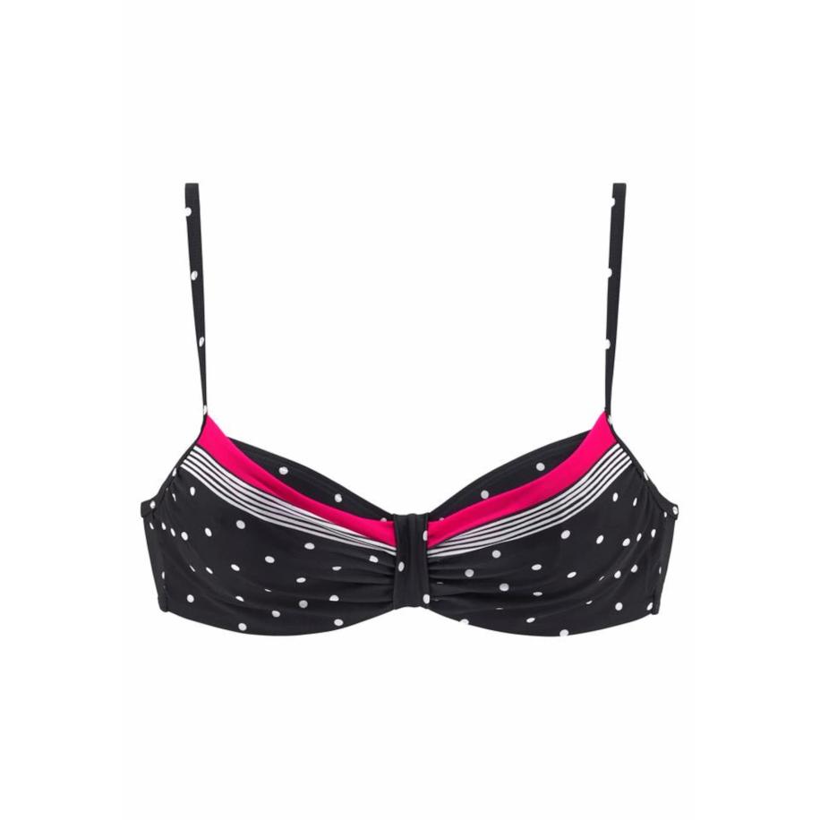 Lascana LASCANA Bikinitop Monroe neonroze / zwart / wit -