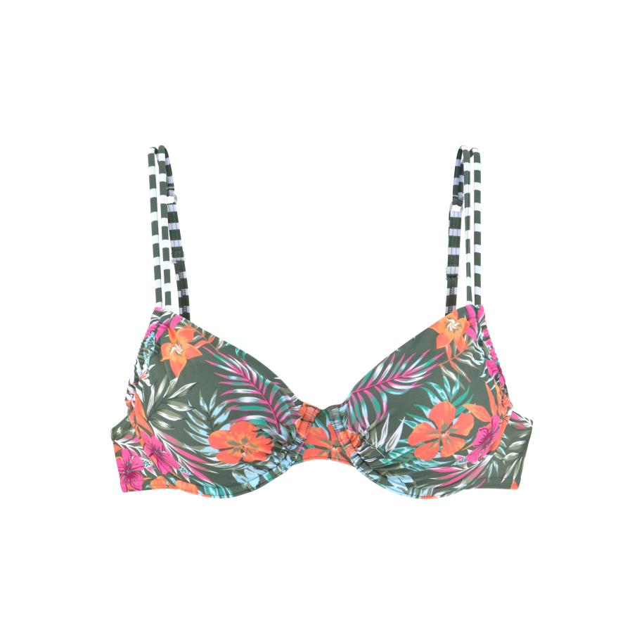 Venice Beach VENICE BEACH Bikinitop Venice Beach donkergroen / oranje / lichtroze / wit -