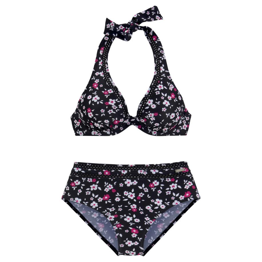 Lascana LASCANA Bikini pink / zwart / wit -
