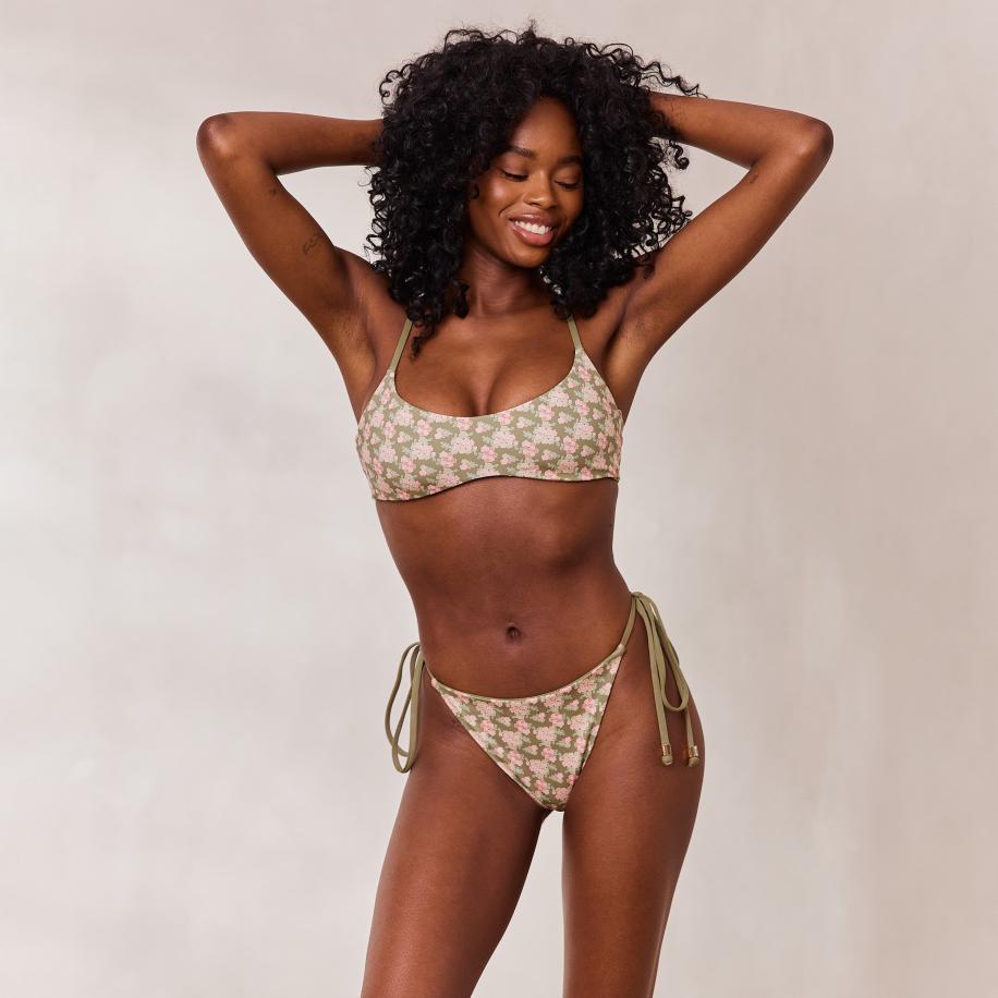 Omkeerbaar Bralette Bikinitop Groen/Bloemenprint S Multicolor