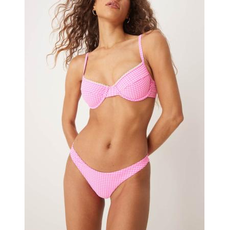 Kulani Kinis Bikinibroekje van kreukstof in roze
