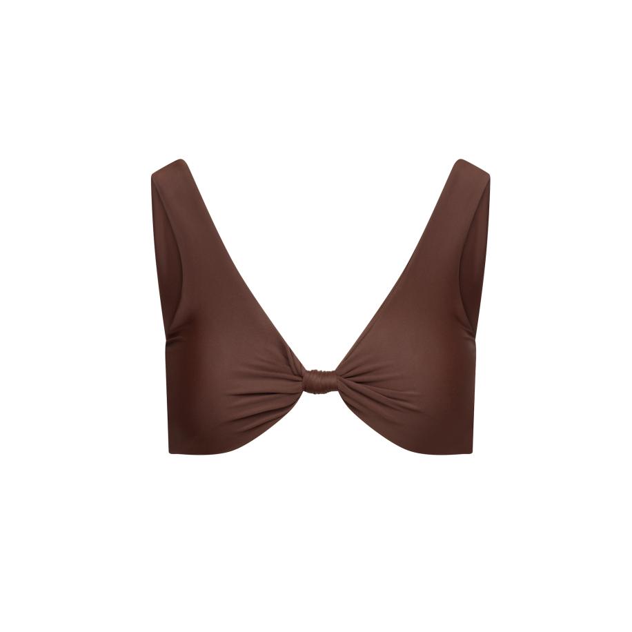 Moda Minx Moda Minx Bikinitop Simple Swim donkerbruin -