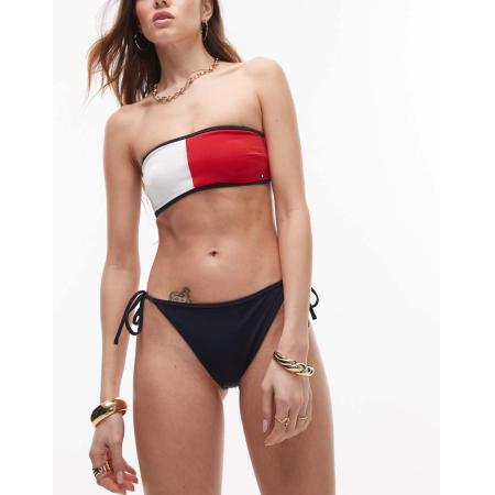 Tommy Hilfiger Bandeau bikinitopje in wit en rood