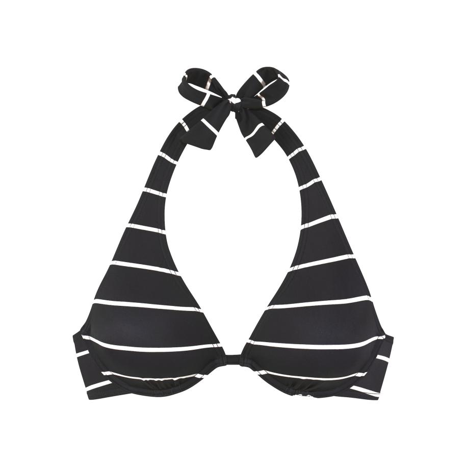 BENCH Bikinitop zwart / wit Zwart
