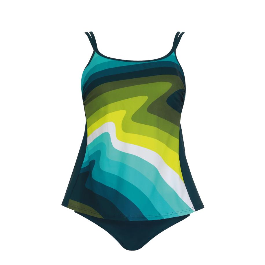 SUNFLAIR Tankini Mastectomy limoen / petrol / kiwi / wit Groen